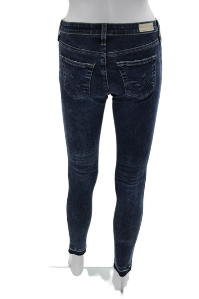 AG Women Ankle Skinny Jeans Dark Blue Mid Rise Inseam 28 Size 25