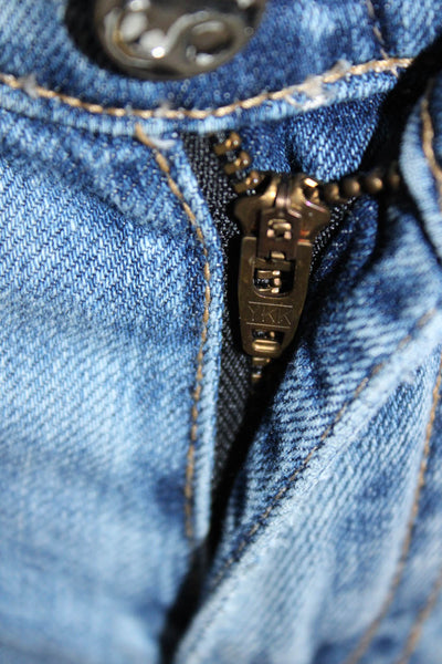 AG Womens Ankle Cropped Mid Rise Blue Jeans Button Fly Size 25