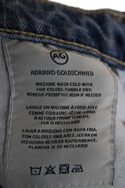 AG Womens Ankle Cropped Mid Rise Blue Jeans Button Fly Size 25