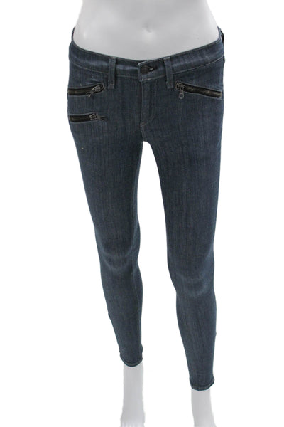 Rag & Bone Jean Womens Skinny Ankle Dark Blue Mid Rise Jeans Size 25