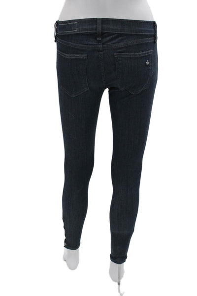 Rag & Bone Jean Womens Skinny Ankle Dark Blue Mid Rise Jeans Size 25