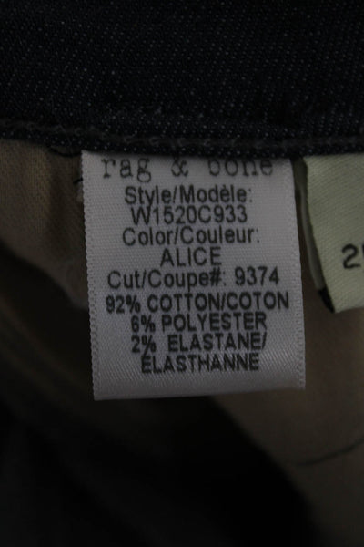 Rag & Bone Jean Womens Skinny Ankle Dark Blue Mid Rise Jeans Size 25