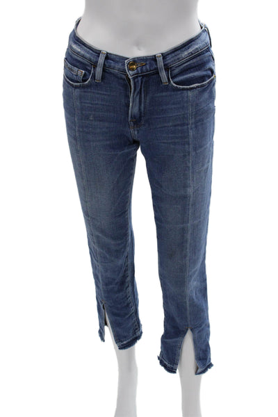 Frame Womens Cropped Ankle Jeans Blue Mid-Rise Size 24