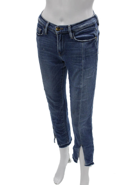 Frame Womens Cropped Ankle Jeans Blue Mid-Rise Size 24
