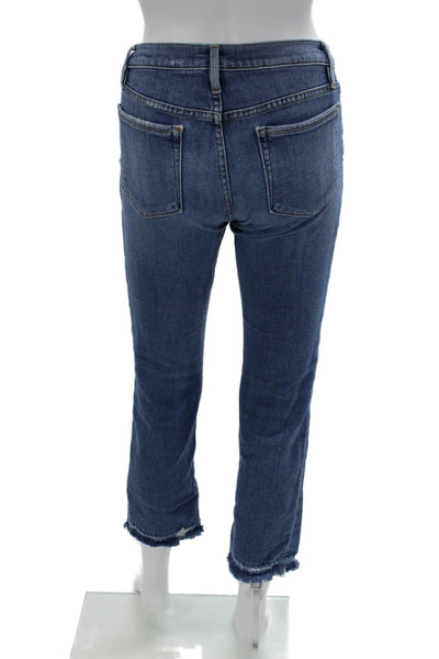 Frame Womens Cropped Ankle Jeans Blue Mid-Rise Size 24
