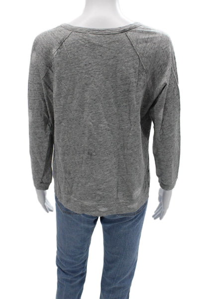 Majestic Filatures Women Basic Jersey Gray Round Neck 3/4 Sleeve T-Shirt Size S