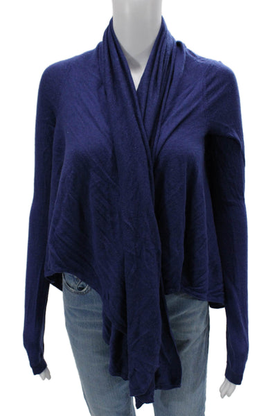 Mason Unisex Cardigan Dark Blue Silk Long Sleeve Solid Size PP