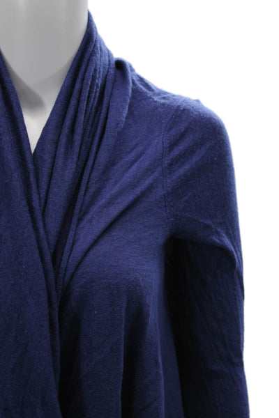 Mason Unisex Cardigan Dark Blue Silk Long Sleeve Solid Size PP