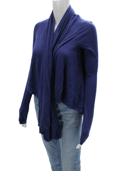 Mason Unisex Cardigan Dark Blue Silk Long Sleeve Solid Size PP