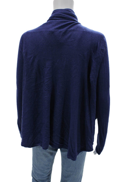 Mason Unisex Cardigan Dark Blue Silk Long Sleeve Solid Size PP