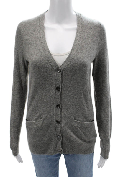 J Crew Unisex Cardigan Gray Cotton Blend V-Neck Button Long Sleeve Size S