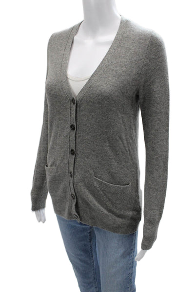 J Crew Unisex Cardigan Gray Cotton Blend V-Neck Button Long Sleeve Size S