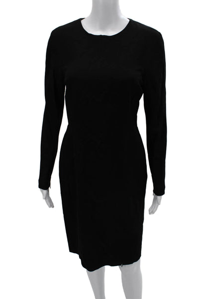 3.1 Phillip Lim Womens Sheath Dress Black Long Sleeve Round Neck Size 6