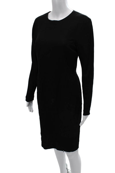 3.1 Phillip Lim Womens Sheath Dress Black Long Sleeve Round Neck Size 6