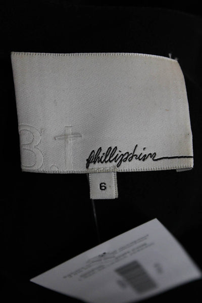 3.1 Phillip Lim Womens Sheath Dress Black Long Sleeve Round Neck Size 6