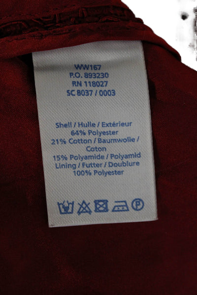 Boden Women Sheath Dress Red 3/4 Sleeve Round Neck Zip Size 6