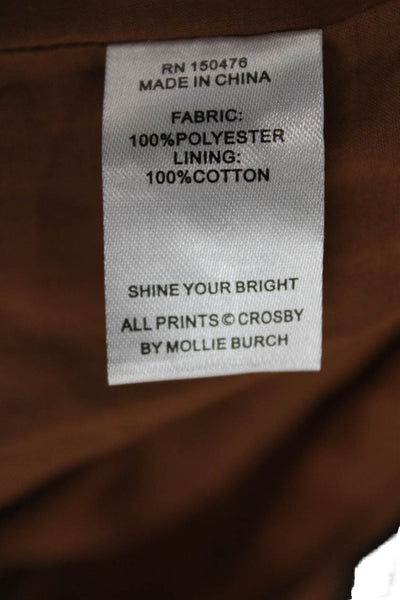 Crosby By Mollie Burch Womens Shift Dress Brown High Neck Short Sleeve Size M