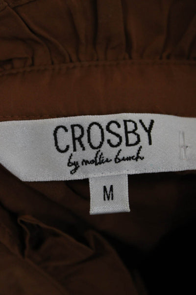 Crosby By Mollie Burch Womens Shift Dress Brown High Neck Short Sleeve Size M