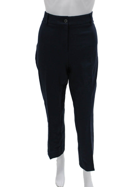 Sharis Place Women Ankle Dress Pants Dark Blue Button Inseam 29 Size 44