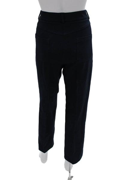 Sharis Place Women Ankle Dress Pants Dark Blue Button Inseam 29 Size 44
