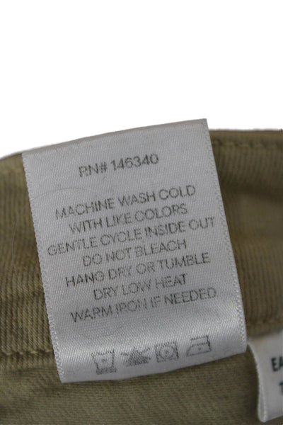 Amo Women Beige Ankle Cropped Khaki Pants Button Size 24