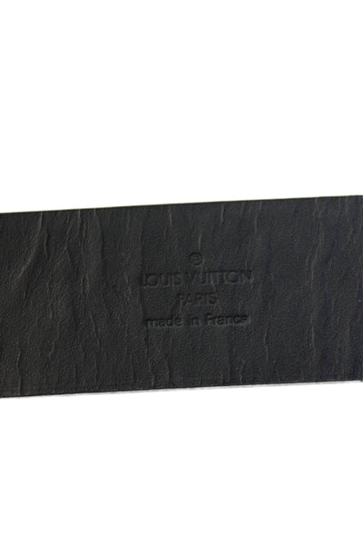 Louis Vuitton Womens Medium Width Buckle Belt Black Leather Size 36
