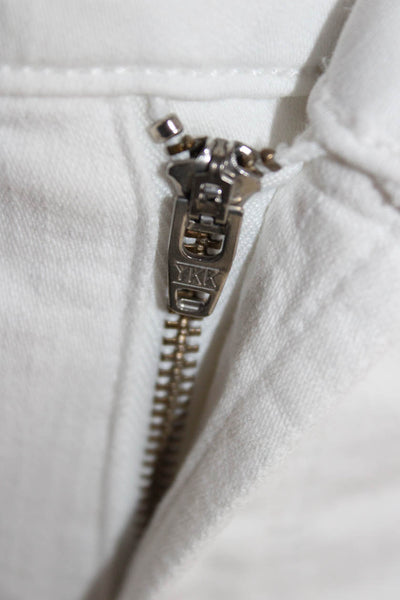 J Brand Womens Cropped White Jeans Button Mid Rise 90s Size 27
