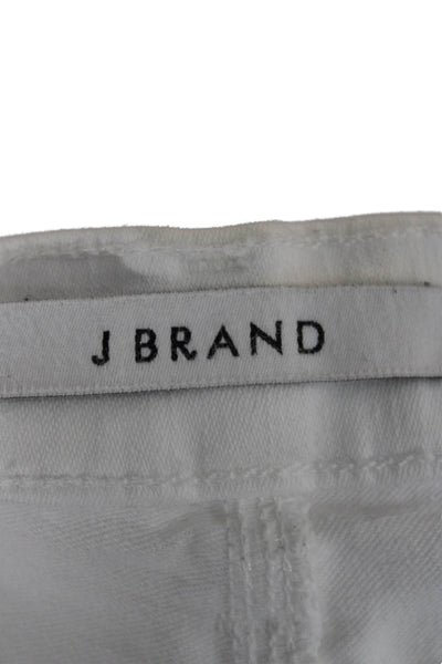 J Brand Womens Cropped White Jeans Button Mid Rise 90s Size 27
