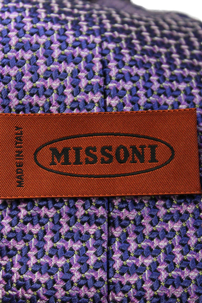 Missoni Mens Silk Abstract Classic Neck Tie Purple Size OS