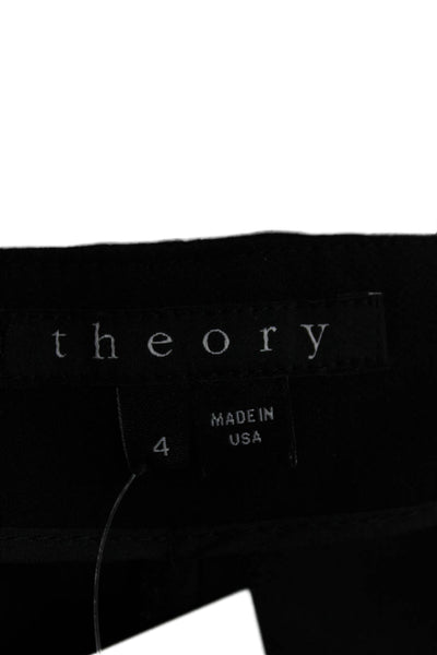 Theory Womens Ankle Dress Pants Black Hook & Eye Size 4