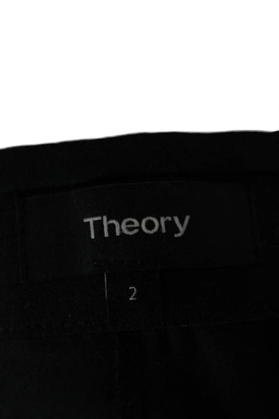 Theory Women Black Cropped Ankle Dress Pants Size 2