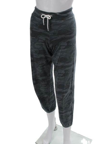 Monrow Unisex Cropped Jogger Sweatpants Dark Gray Camo Drawstring Size M