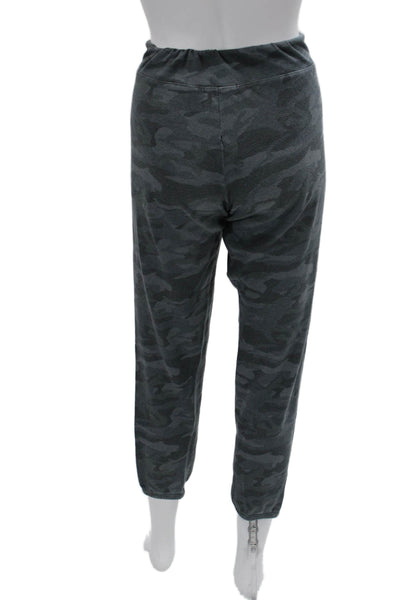 Monrow Unisex Cropped Jogger Sweatpants Dark Gray Camo Drawstring Size M