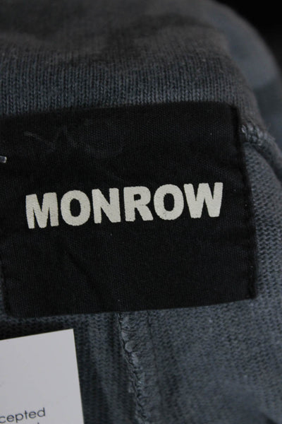 Monrow Unisex Cropped Jogger Sweatpants Dark Gray Camo Drawstring Size M