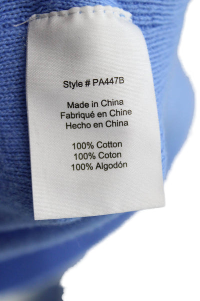 Parrish Unisex Pullover Sweater Blue 100% Cotton V Neck Long Sleeve Size S