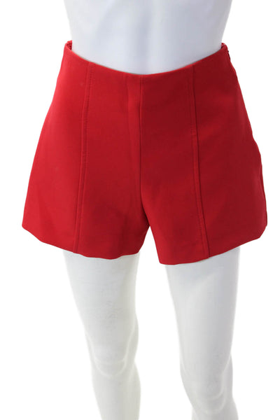 Zara Unisex Red Shorts Polyester Elastane Zip Closure Size XS