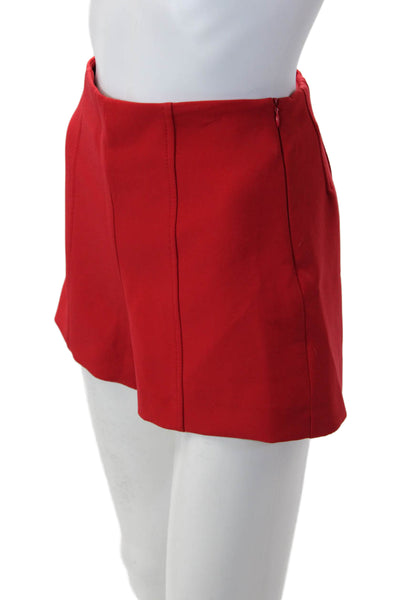 Zara Unisex Red Shorts Polyester Elastane Zip Closure Size XS