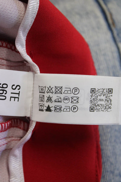 Zara Unisex Red Shorts Polyester Elastane Zip Closure Size XS