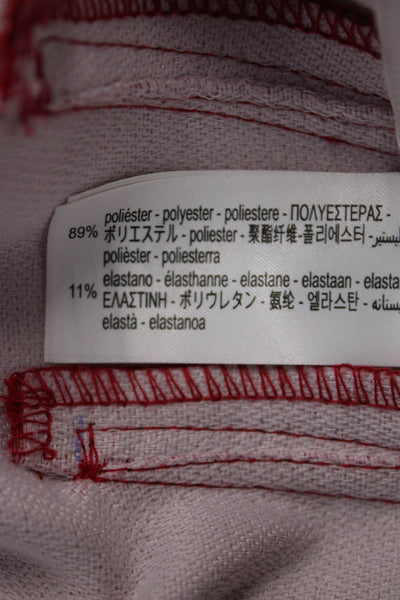 Zara Unisex Red Shorts Polyester Elastane Zip Closure Size XS