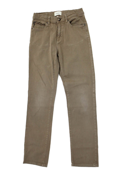 DL1961 Boys Cotton Zippered Straight Casual Jeans Brown Size 14