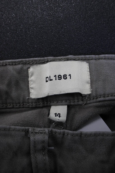 DL1961 Boys Cotton Zippered Straight Casual Jeans Gray Size 14