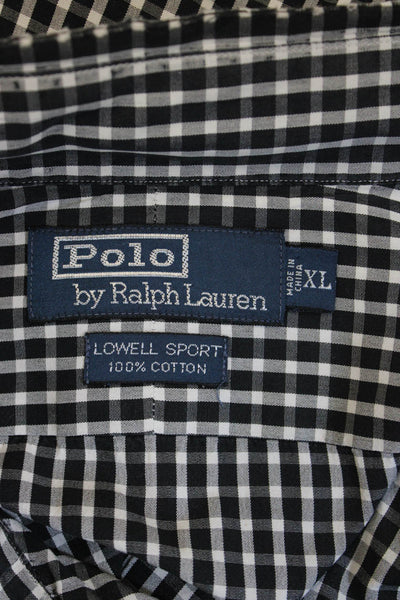 Polo Ralph Lauren Mens Plaid Lowell Sport Button Shirt Black Size Extra Large