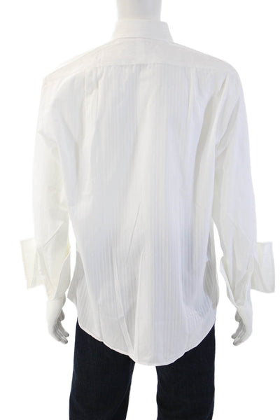 Charles Tyrwhitt Mens Point Striped Cotton Dress Shirt Long Sleeve Size 17