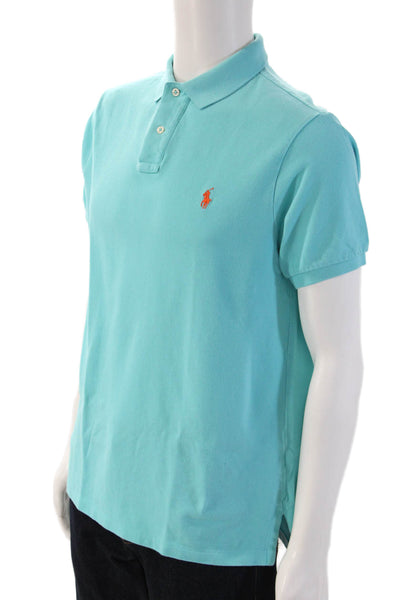 Polo Ralph Lauren Mens Short Sleeves Custom Fit Rugby Shirt Blue Size Large