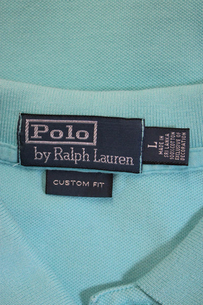 Polo Ralph Lauren Mens Short Sleeves Custom Fit Rugby Shirt Blue Size Large