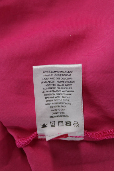 Renuar Women Petite Tunic Button-Up Collared Long Sleeve Pink Polyester Size S