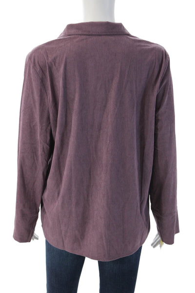 Shana Women Purple Collared Long Sleeve Classic Blazer Size M