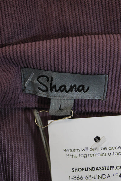 Shana Womens Purple Collared Button Jacket Long Sleeve Solid Classic Size L
