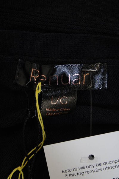 Renuar Unisex Cardigan Sweater Black V-Neck Button Size L