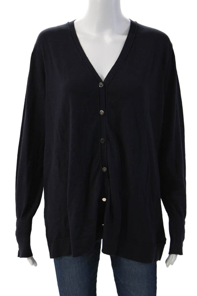Renuar Unisex Black V-Neck Button Cardigan Sweater 72% Viscose Size 2XL
